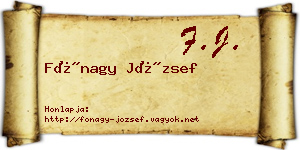 Fónagy József névjegykártya